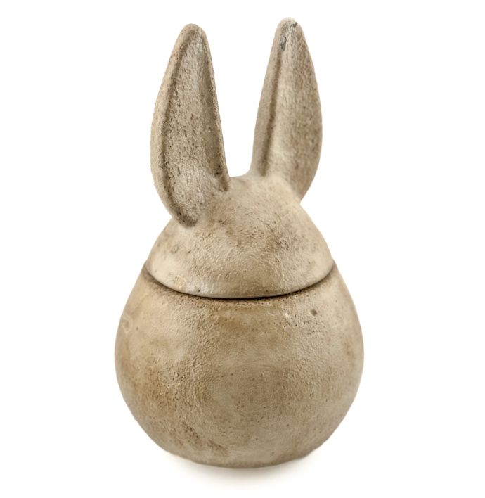 Aardewerk bakje konijn beige L