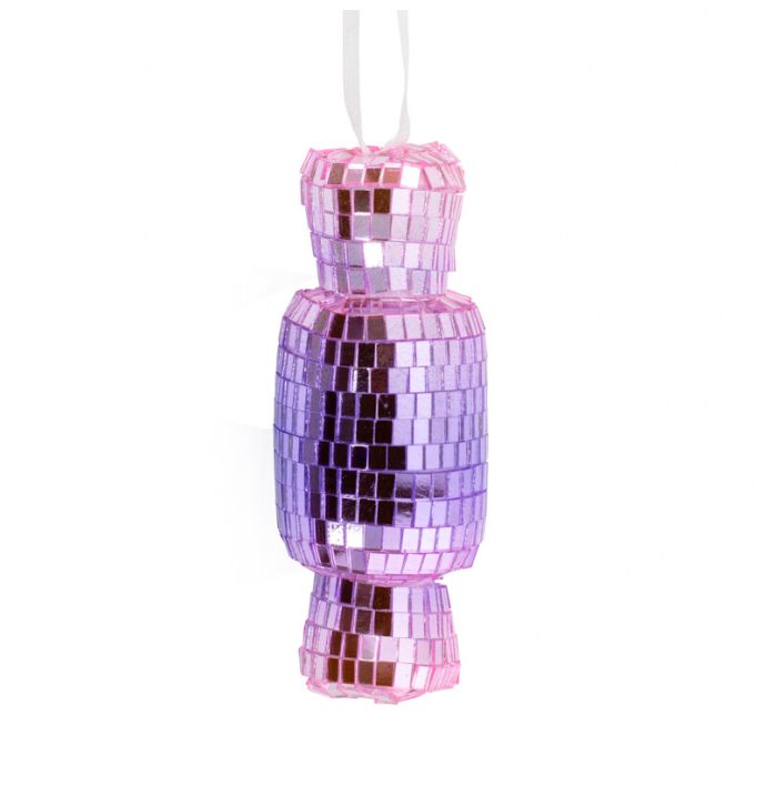 Hanger Disco snoep - Roze/paars - 10,5cm
