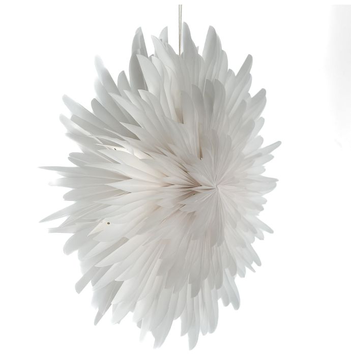 Kerstster snow 60cm wit met pendel