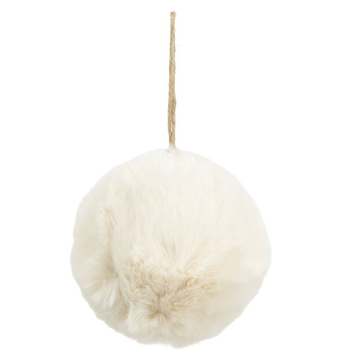Fluffy bal hangend wit 13cm