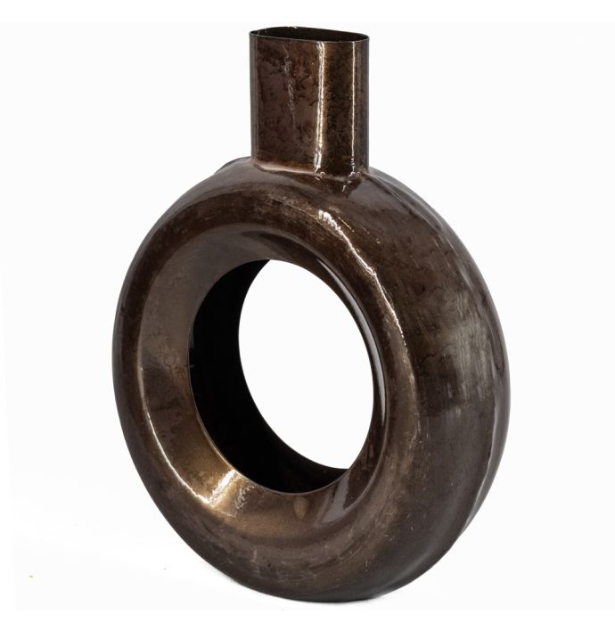 Vaas donut rond rosewood