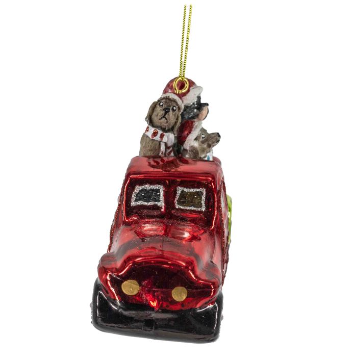 Kerstbal Pickup met honden