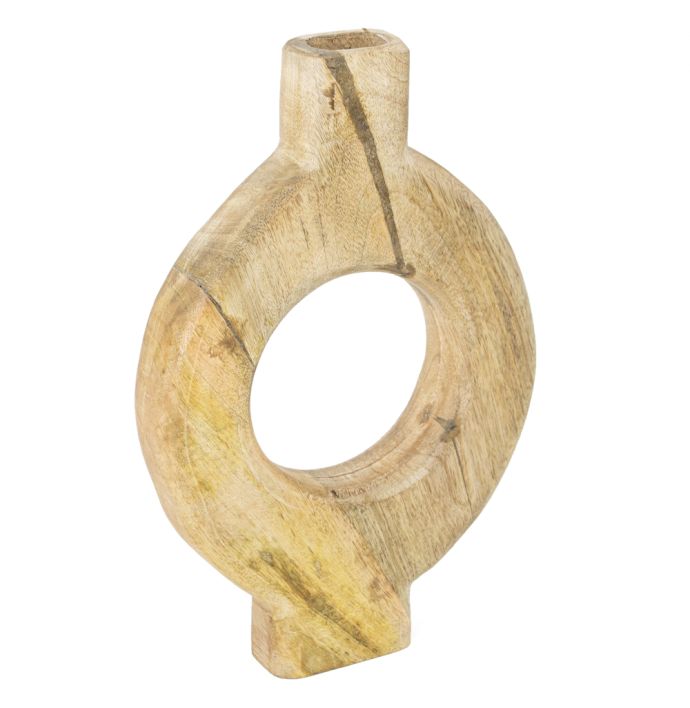 Houten vaas donut naturel