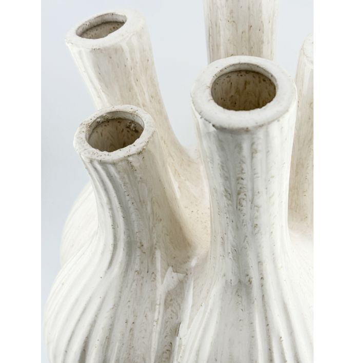 Aardewerk tulpenvaas Garlic beige