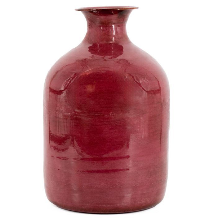 Metalen vaas roze