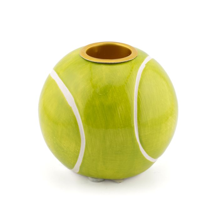 Aardewerk kaarsenstandaard tennisbal