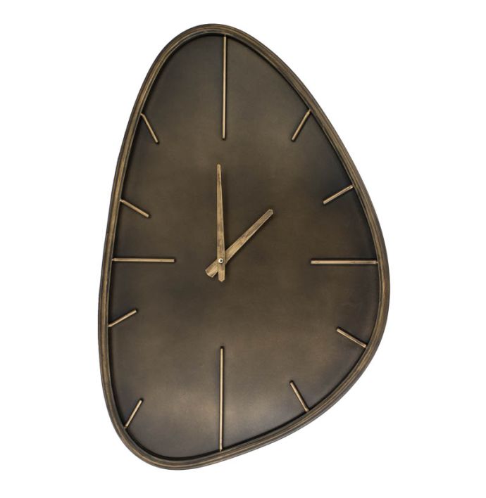 Wandklok Elio organisch brons