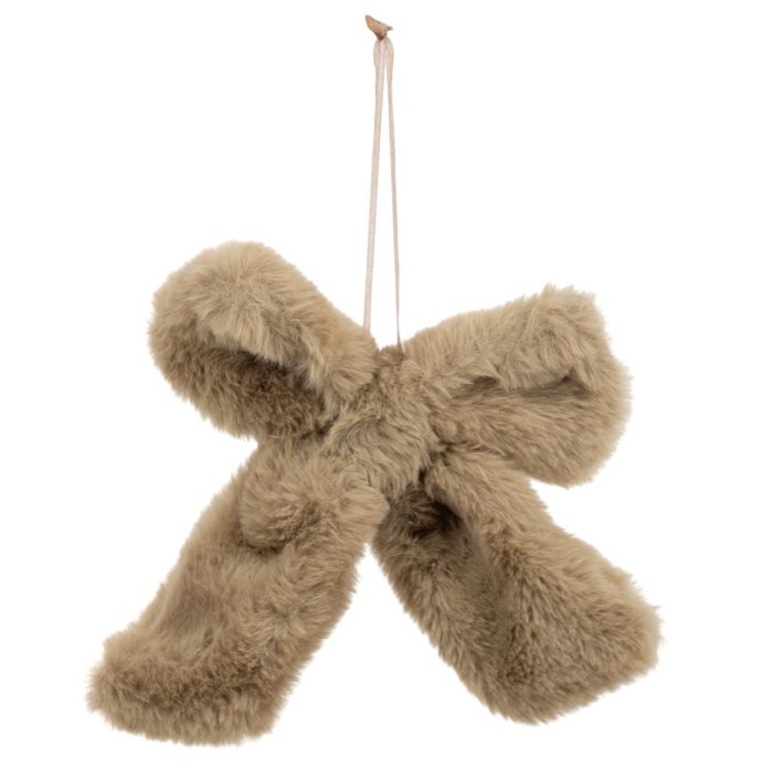 Decoratie strik hanger taupe