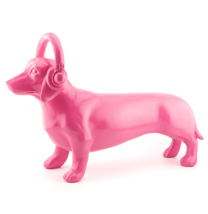 Ornament teckel Groove roze
