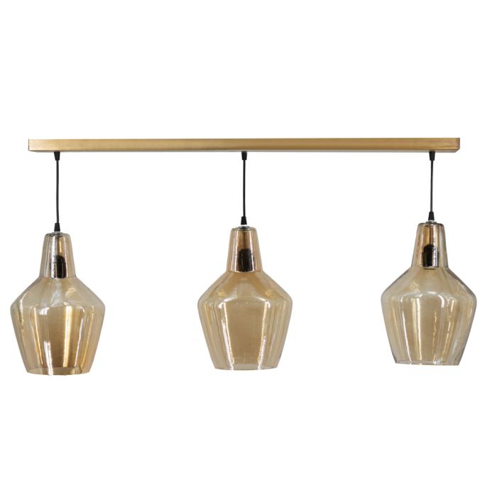 Hanglamp 3 kappen goud
