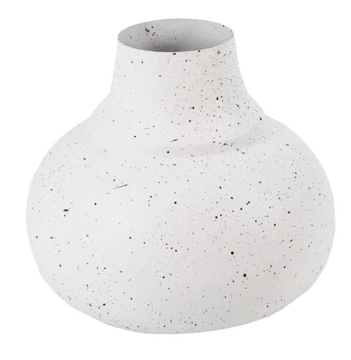 Metalen vaas white dots