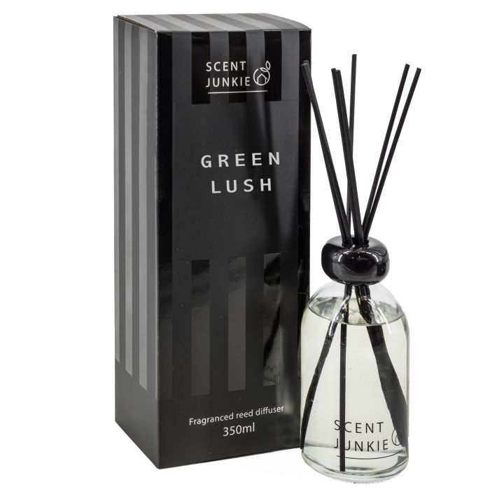 Geurdiffuser met stokjes 350ml green lush