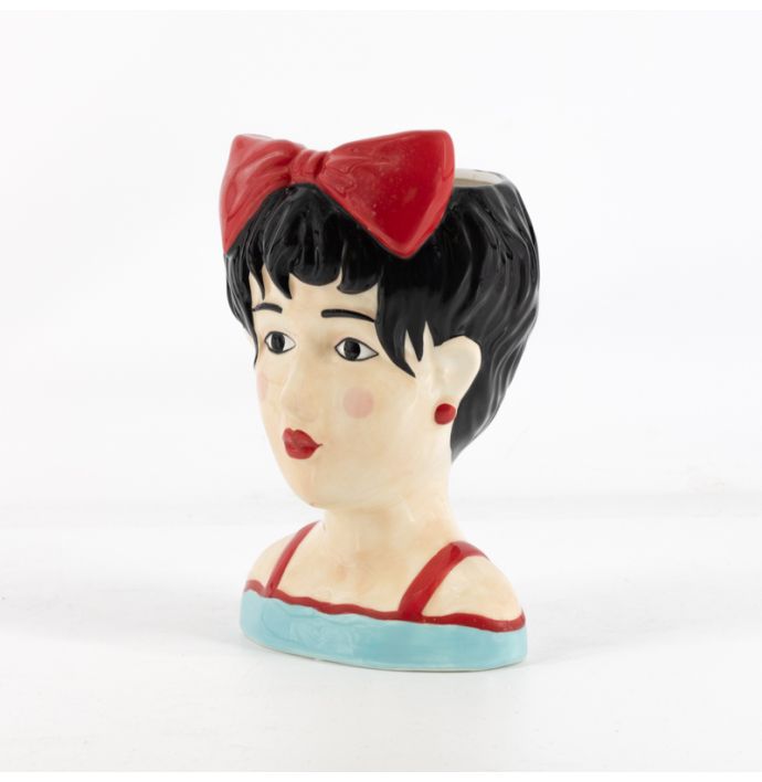 Aardewerk vaas Vrouw met bow