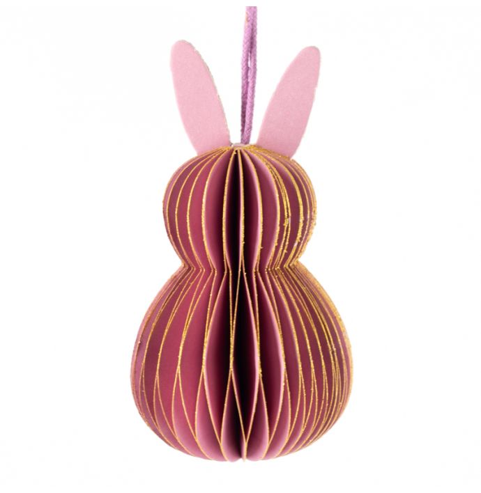 Papieren honeycomb konijn paars