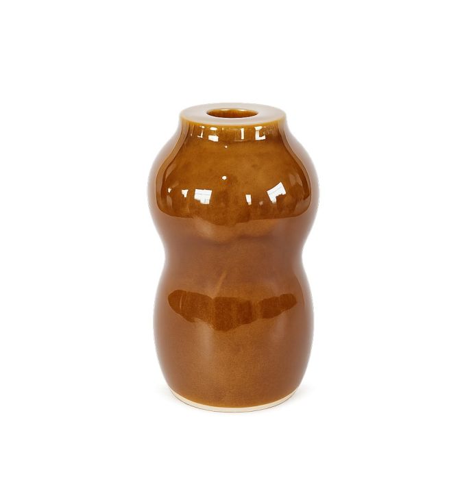 Aardewerk vaasje Blob bruin