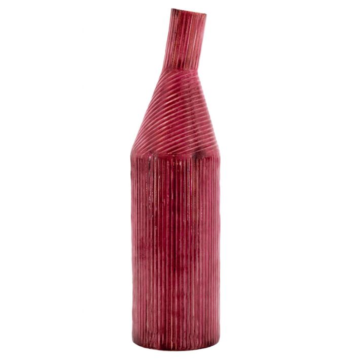 Metalen vaas contemp roze