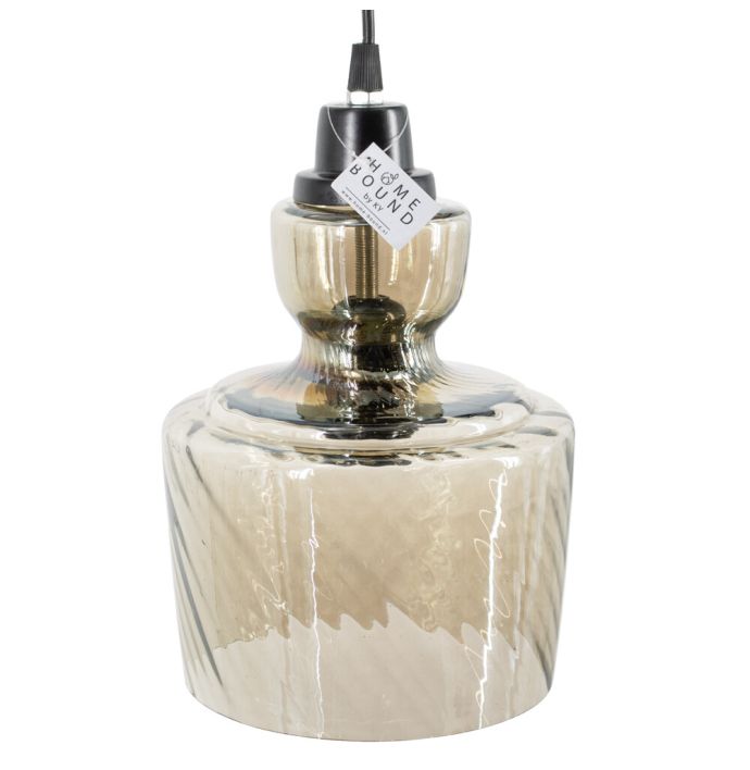 Hanglamp glas smoke/zwart