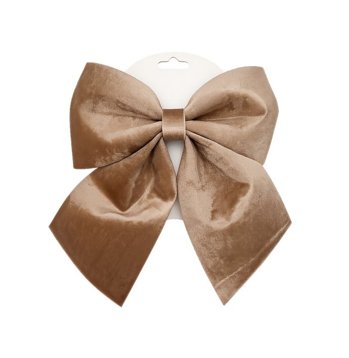 Stoffen strik op kaart 30cm beige