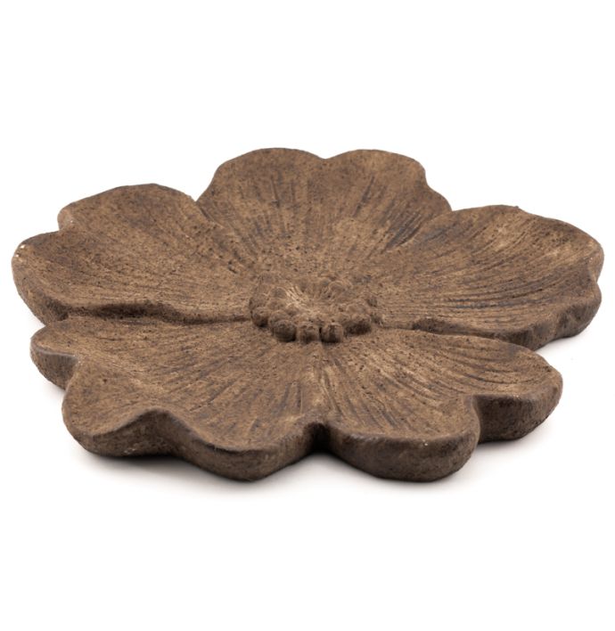 Aardewerk plateau floral S bruin