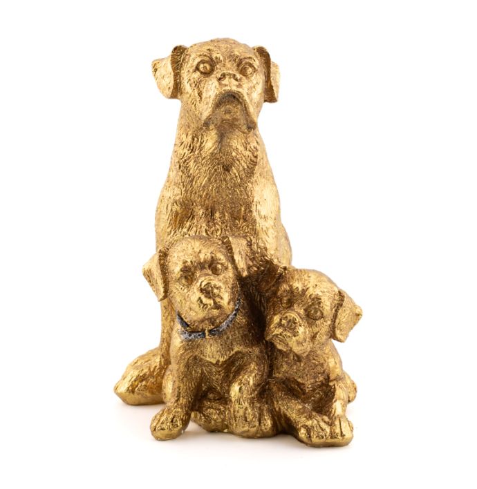 Ornament Paws honden familie goud