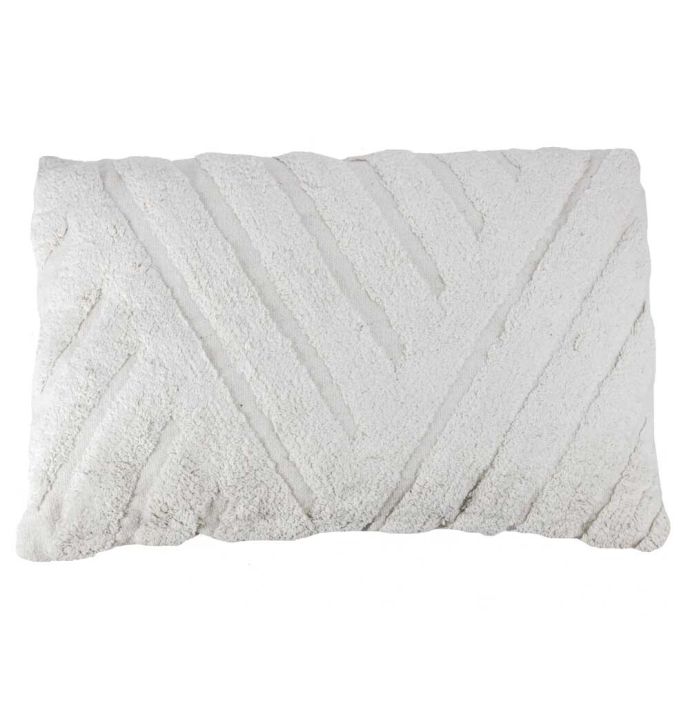 Sierkussen Fluffy stripes cream