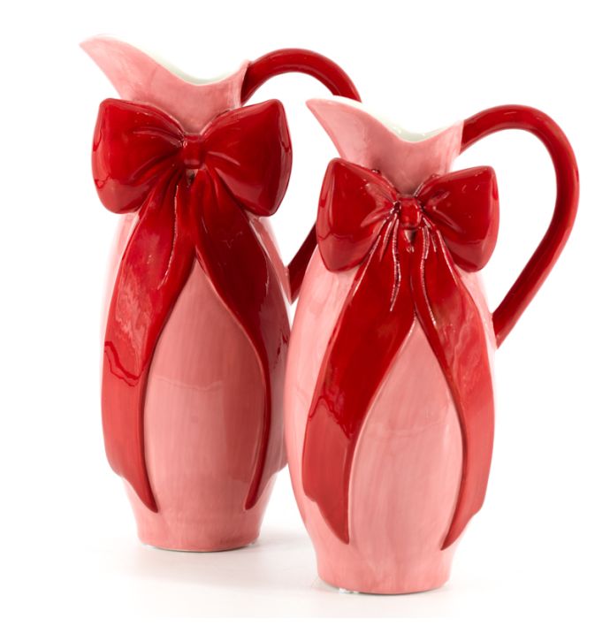 Aardewerk kan Strik roze/rood