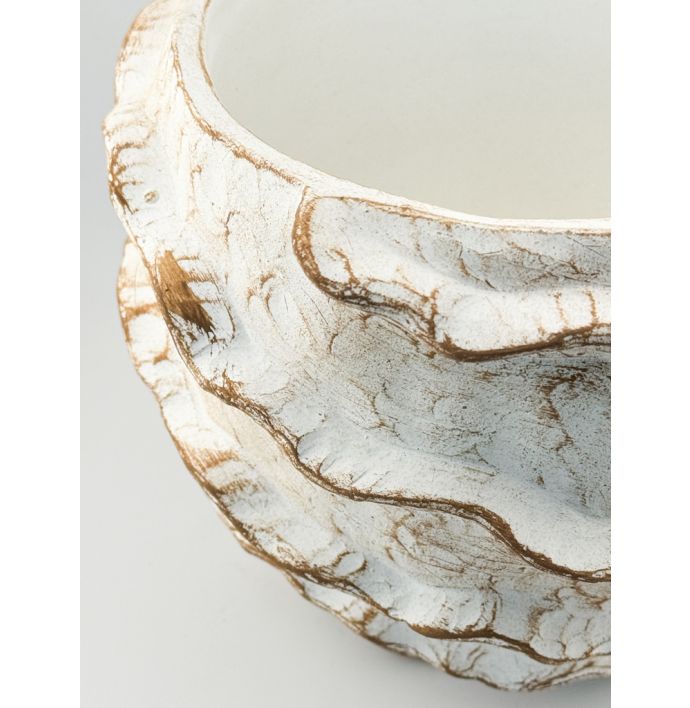 Aardewerk bloempot sandstone striped L