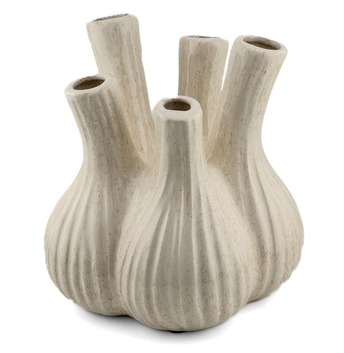 Aardewerk tulpenvaas Garlic beige B