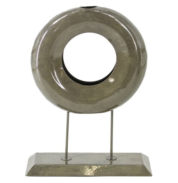 Metalen ornament donut olive