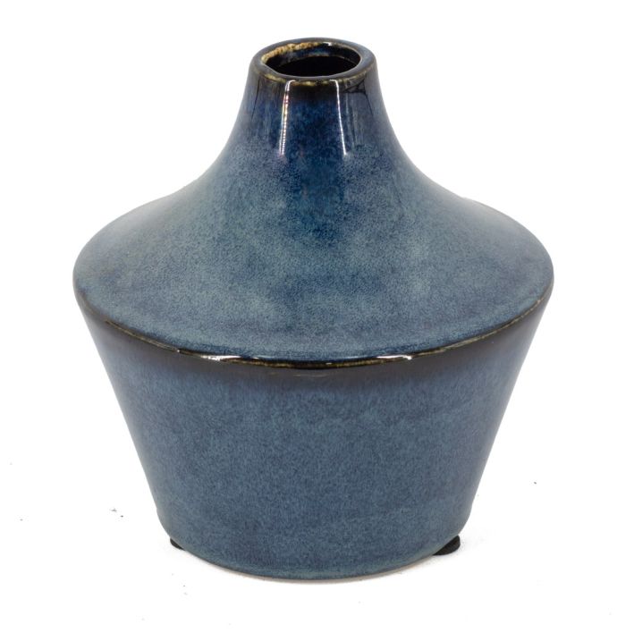 Aardewerk vaas blauw