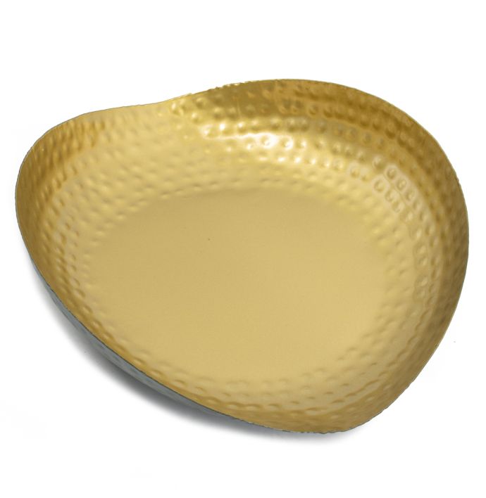 Metalen tray druppel groen met goud
