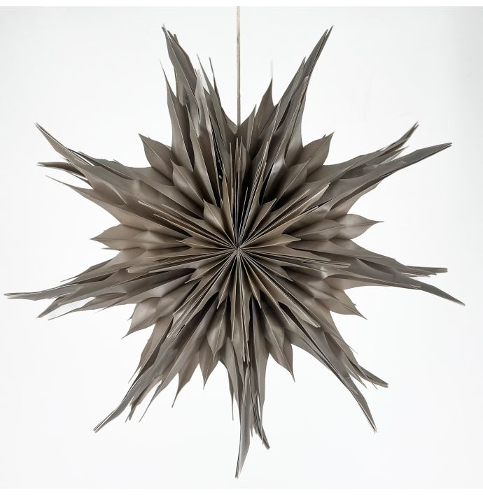 Kerstster ice 50cm taupe met pendel