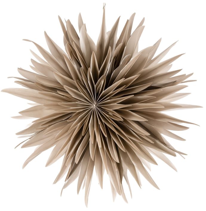 Kerstster snow 40cm taupe met pendel