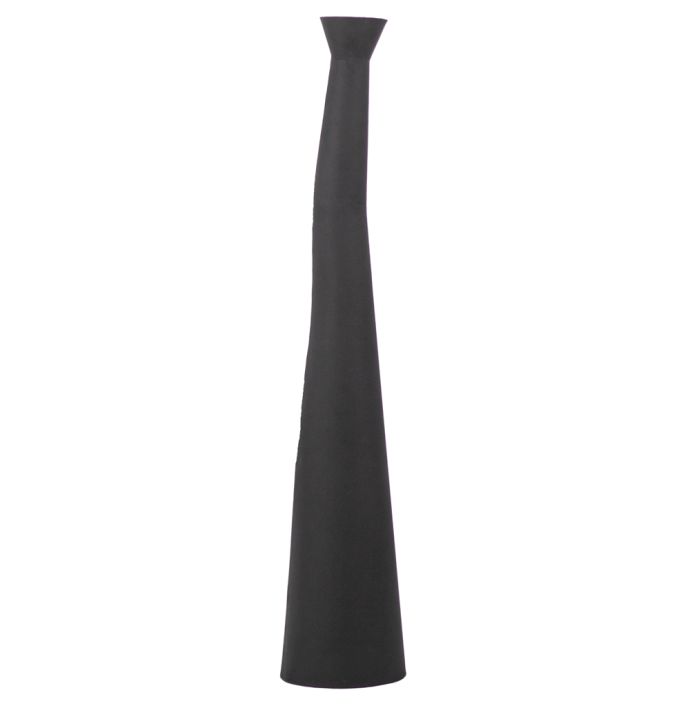 Metalen lange vaas black texture