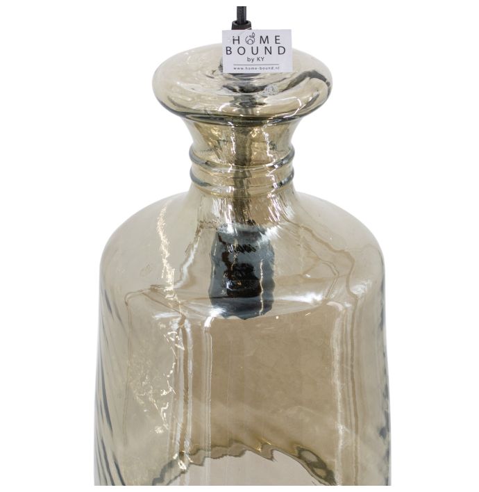 Hanglamp glas smoke/zwart