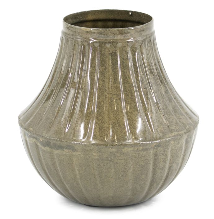 Metalen vaas olive