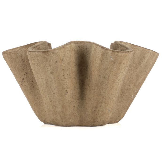 Aardewerk schaal Plica beige L wb