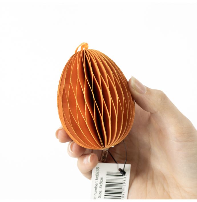 Papieren honeycomb ei oranje