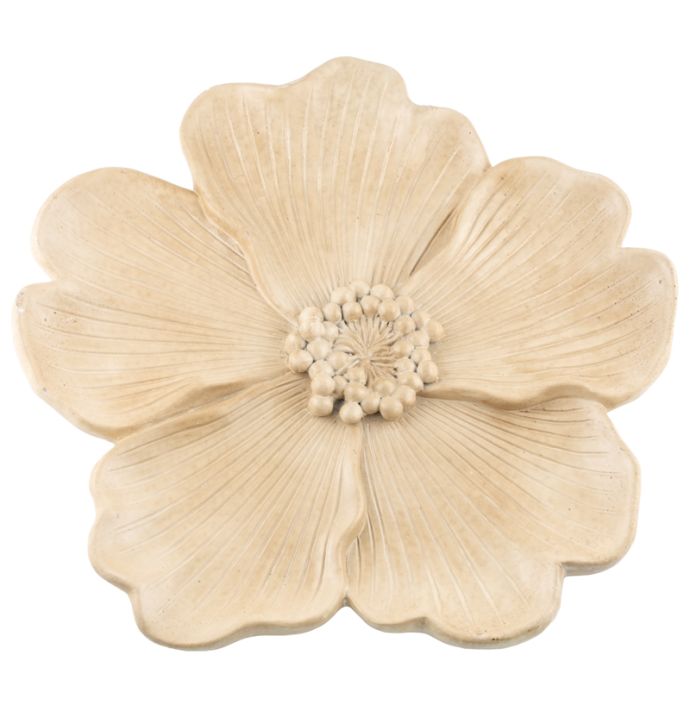 Aardewerk plateau floral L beige