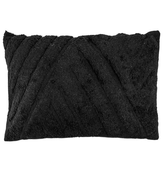 Sierkussen Fluffy stripes black