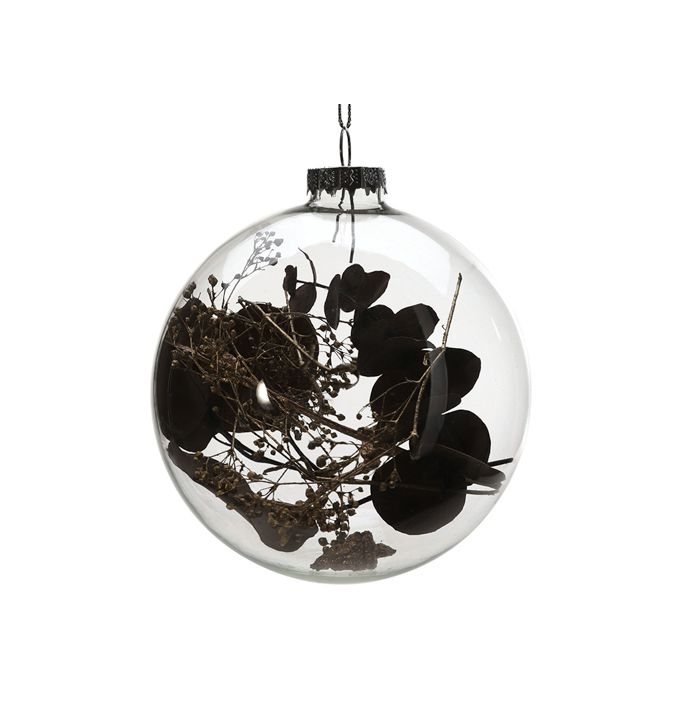 Glazen bal met droogbloemen