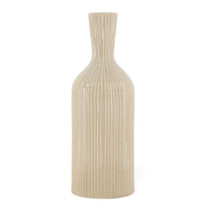 Aardewerk vaas Conic S beige