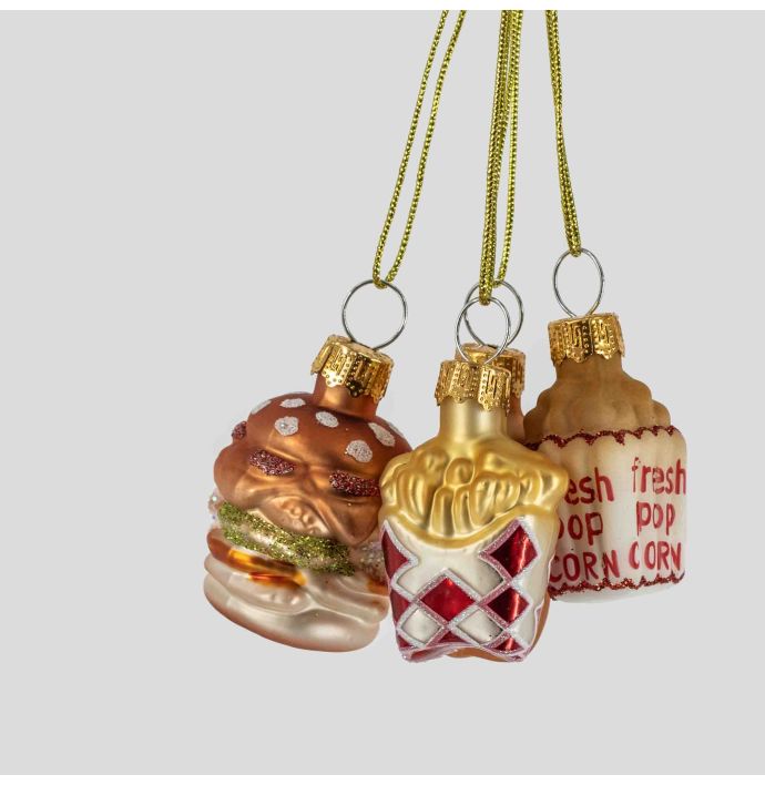 Kerstbal Set van 4 - Eten - 4,3cm