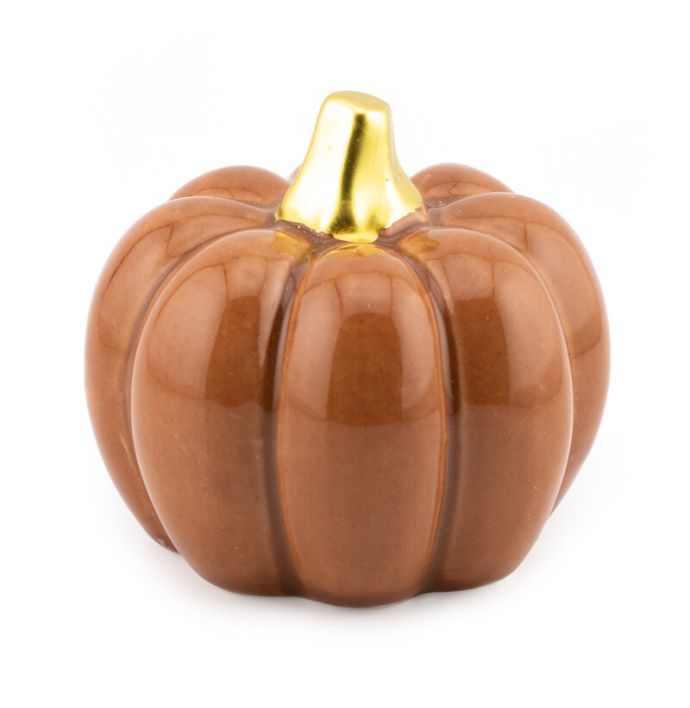 Aardewerk pompoen 7cm bruin