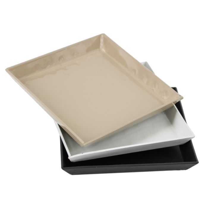 Tray vierkant hammered wit