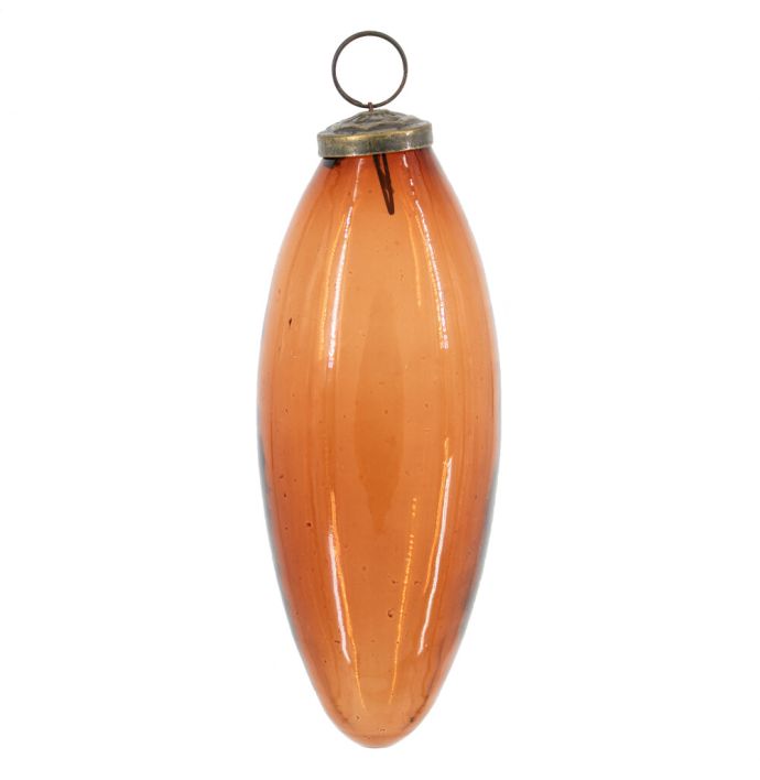 Kerstbal glas amber