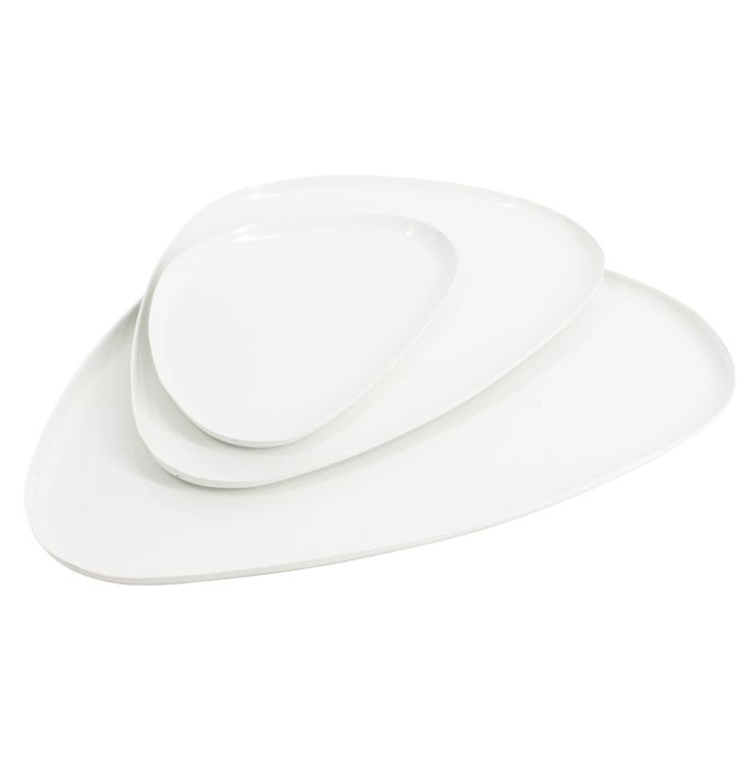 Metalen tray organisch white marble