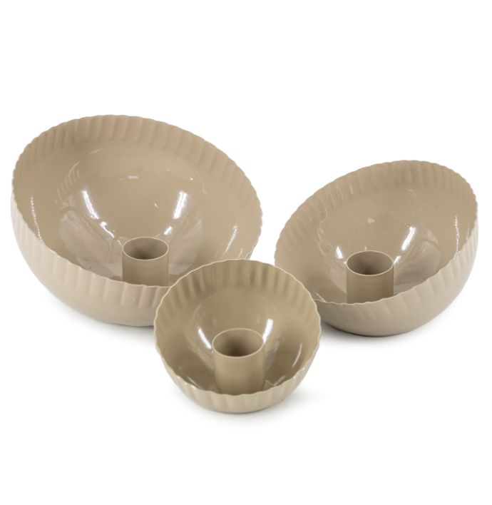 Kaarsenstandaard bowl beige