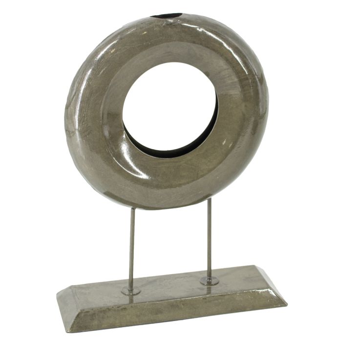Metalen ornament donut olive