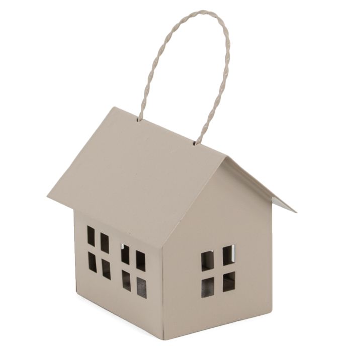Metalen hanger huisje zand